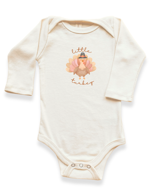 Little Turkey Graphic Organic Bodysuit Long Sleeve