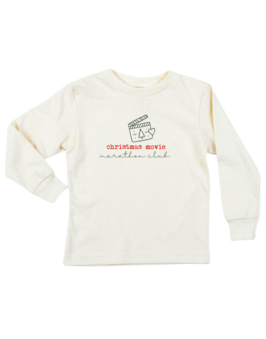 Christmas Movie Marathon Club Kids T-Shirt Long Sleeve