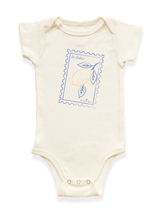 La Dolce Vita Stamp Organic Cotton Baby Bodysuit