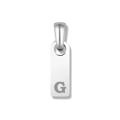 Initial Tag Pendant - Silver