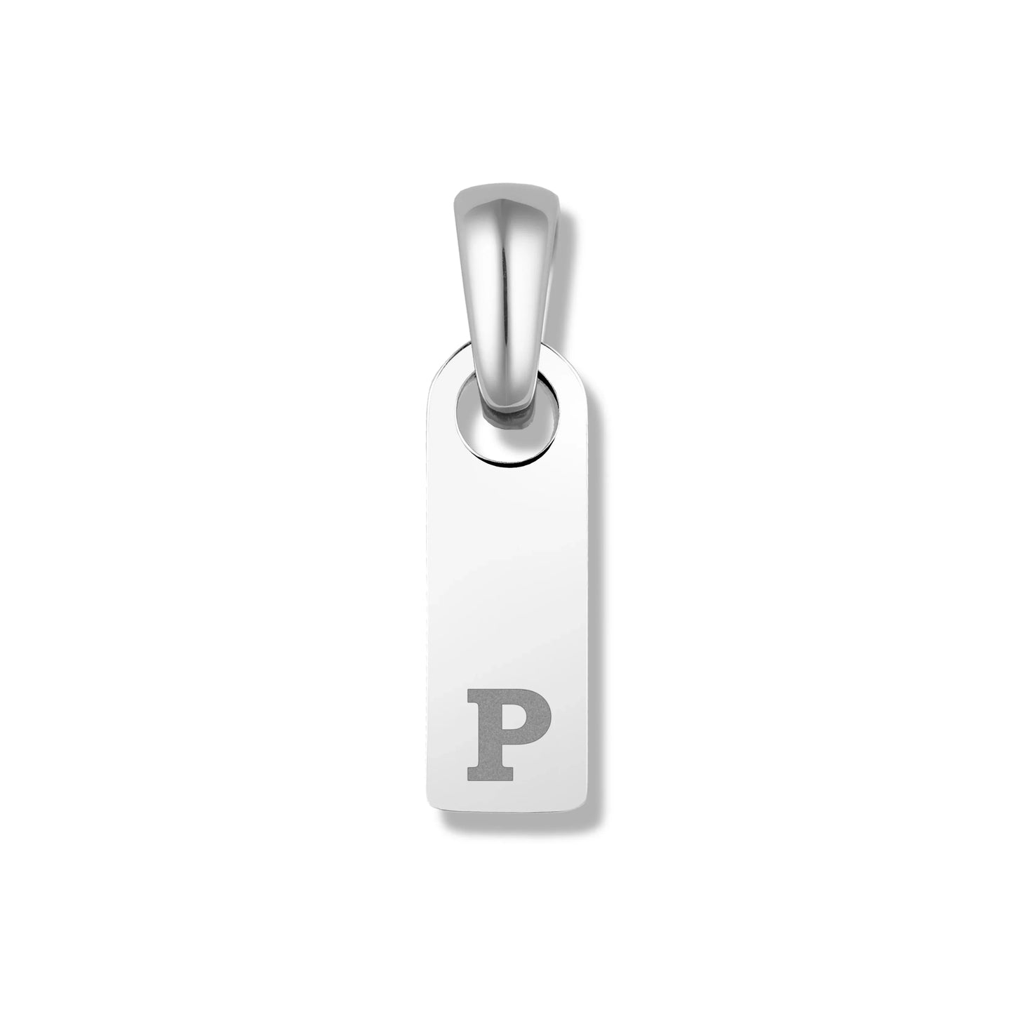 Initial Tag Pendant - Silver