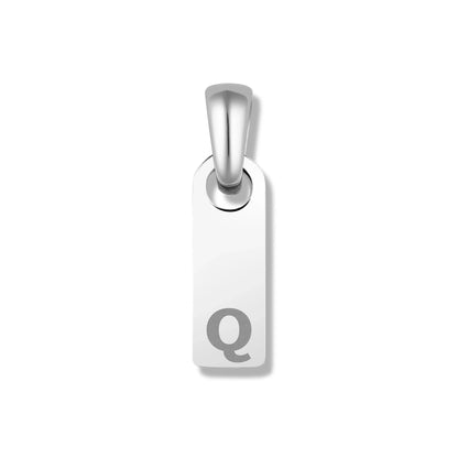Initial Tag Pendant - Silver