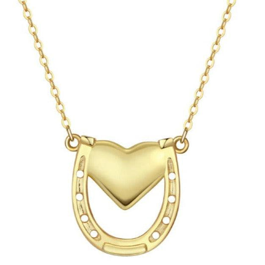 Saints and Saviors* Capture My Heart Horseshoe Necklace Gold