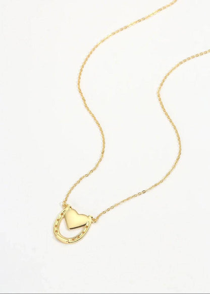 Saints and Saviors* Capture My Heart Horseshoe Necklace Gold