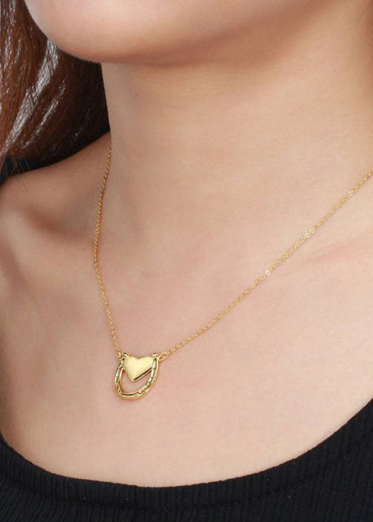 Saints and Saviors* Capture My Heart Horseshoe Necklace Gold