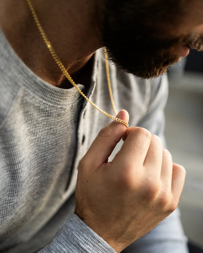 Curb Chain Necklace, 3MM - 14K Gold