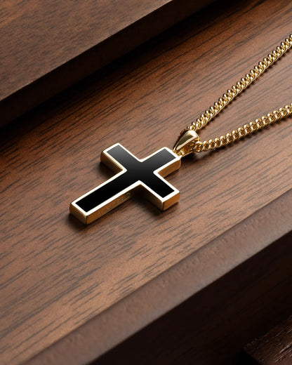 Stone Cross Curb Set - Gold