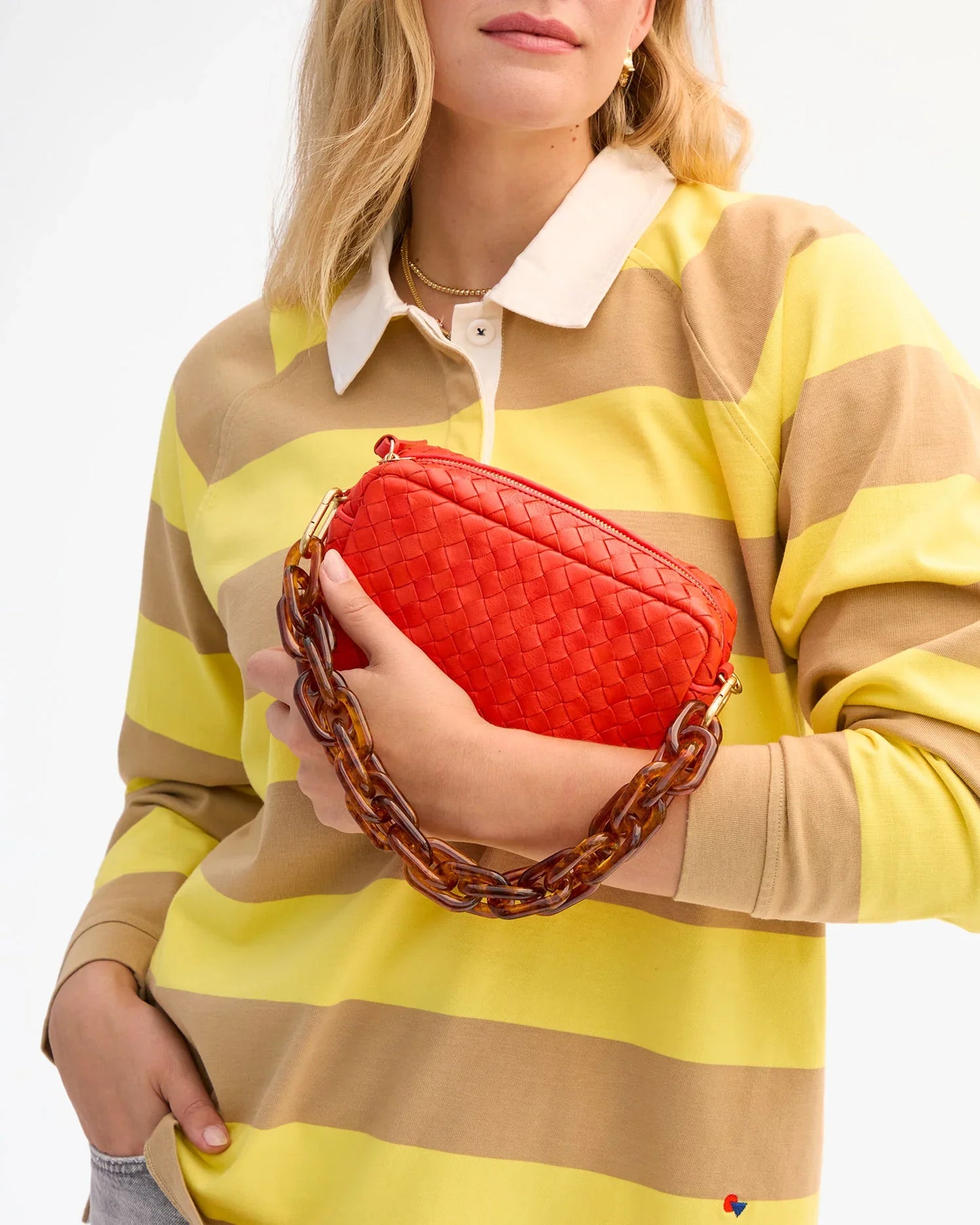 Clare V Midi Sac, Bright Poppy