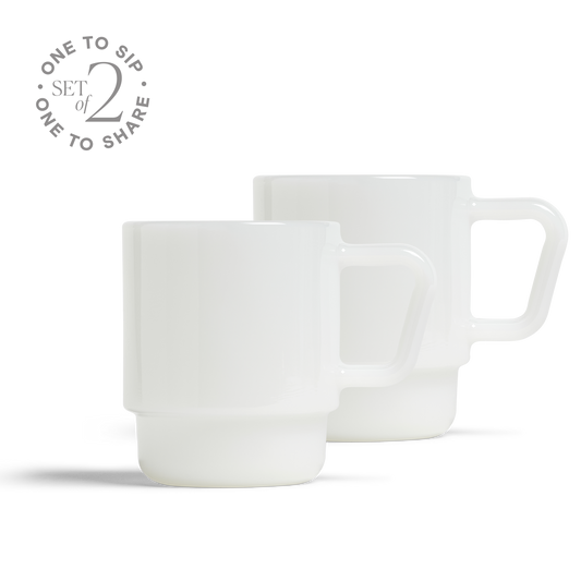 8oz Milk Glass Mug - Set of 2 - White