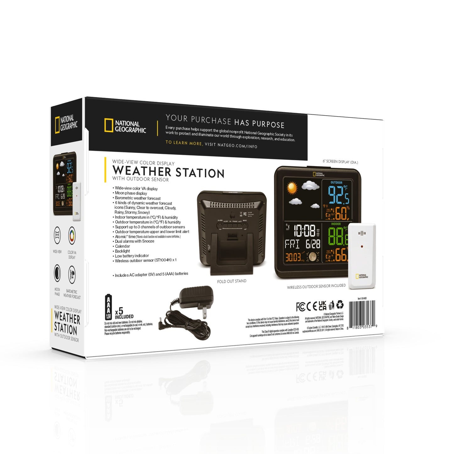 Wide-View Display Weather Station with Outdoor Sensor
