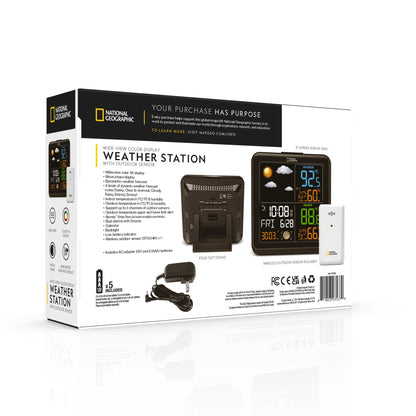 Wide-View Display Weather Station with Outdoor Sensor