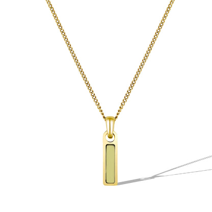 Birthstone Tag Necklace - Gold