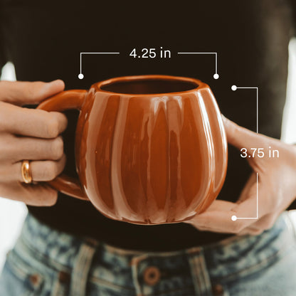 Brown Pumpkin 19 oz Figural Coffee Mug