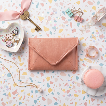 Mini Envelope Wallet With RFID protection - Pearl Pink