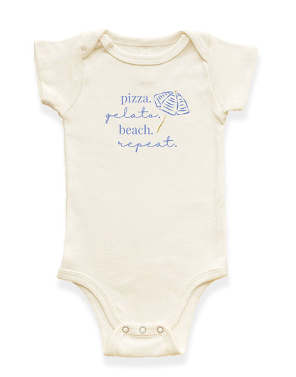 Pizza Gelato Beach Organic Cotton Baby Bodysuit