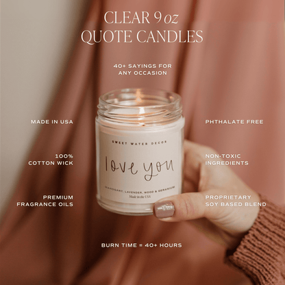 Wedding Day Soy Candle - Clear Jar - 9 oz (Spa Day)
