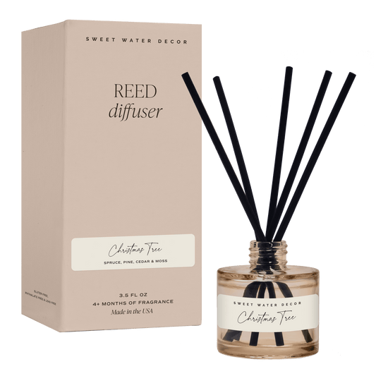 Christmas Tree Tinted Glass Jar Reed Diffuser
