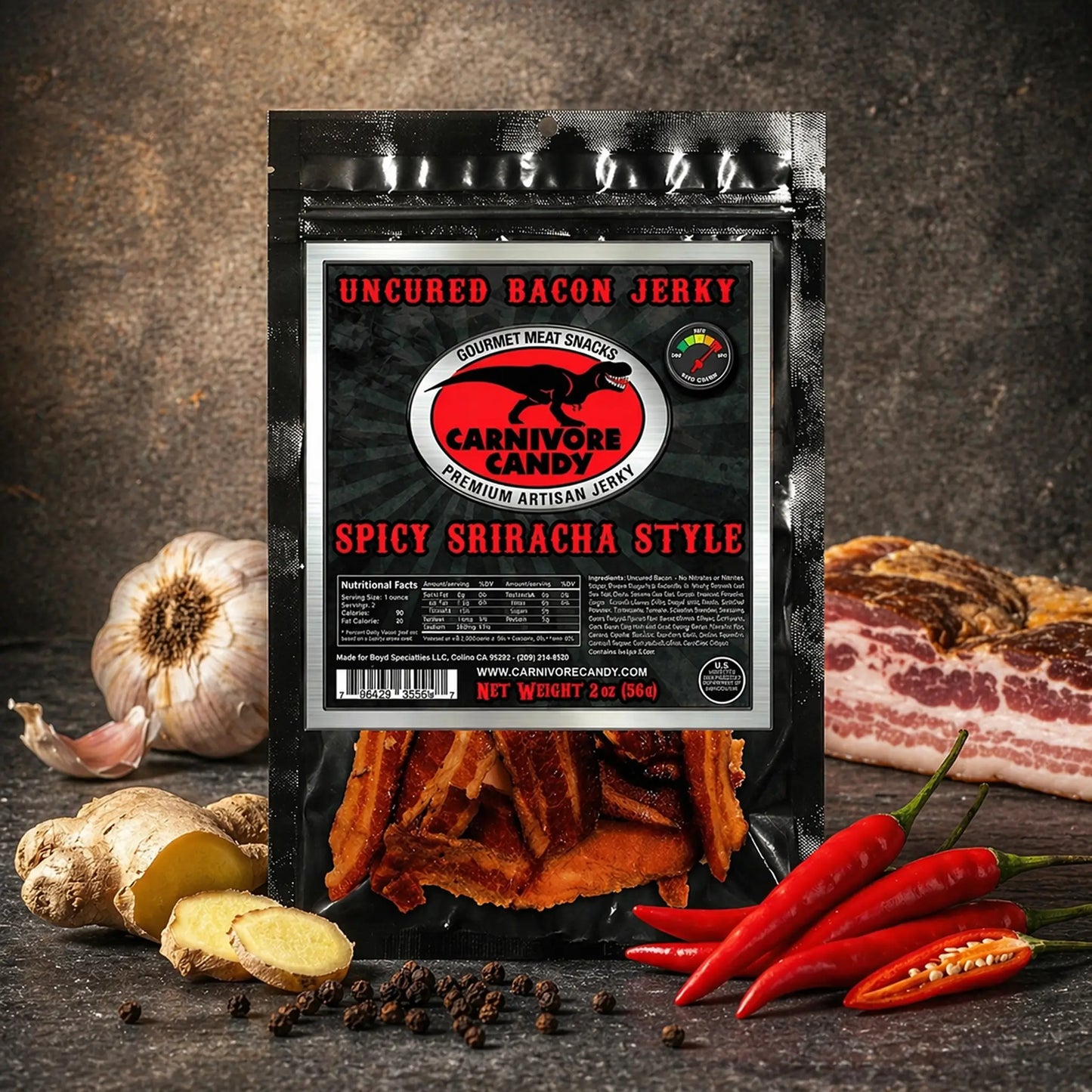 Spicy Sriracha Bacon Jerky
