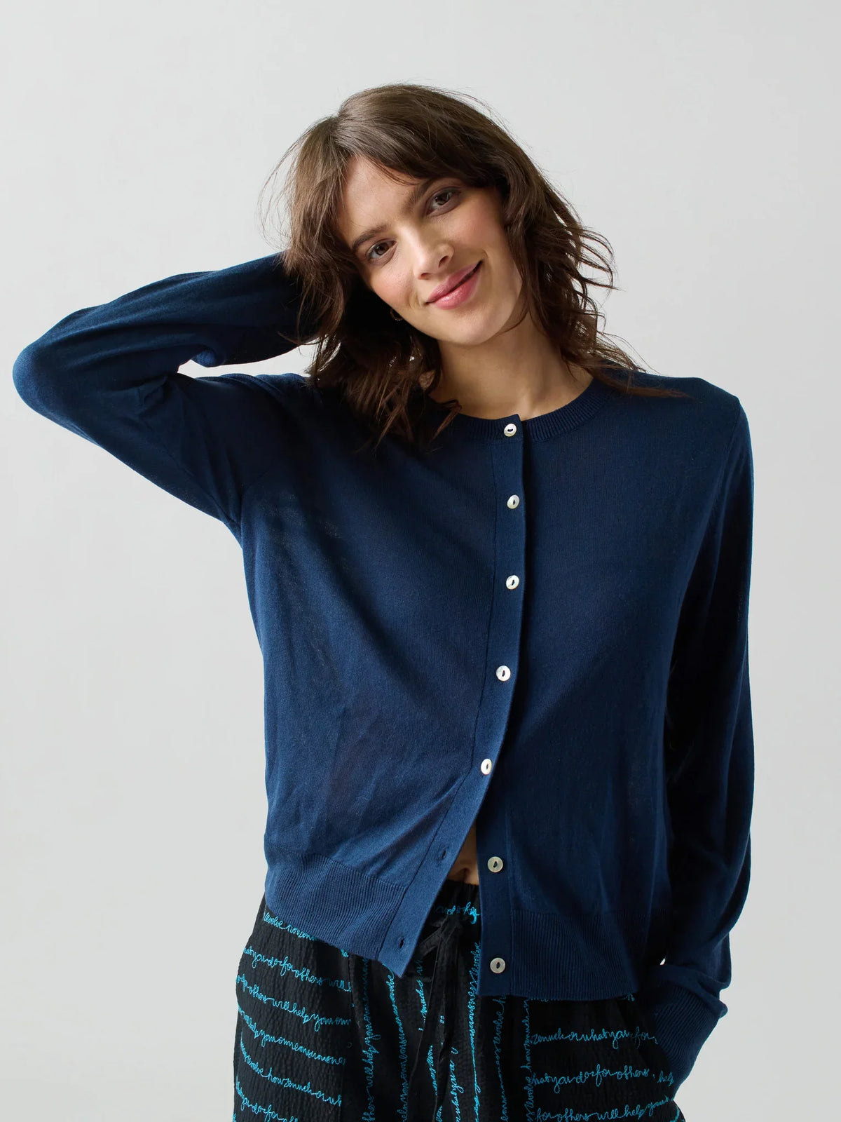 Lingua Franca Silk Blend Cardigan