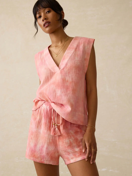 Faherty Dune Cotton Gauze SIeeveless Popover