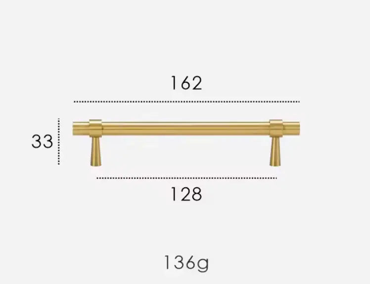 Brushed Brass Cabinet Pulls - Modern Solid Brass Handles  – Sleek & Durable Drawer Handles