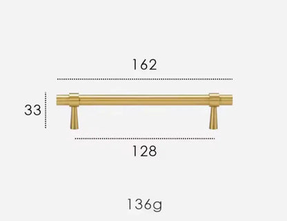 Brushed Brass Cabinet Pulls - Modern Solid Brass Handles  – Sleek & Durable Drawer Handles