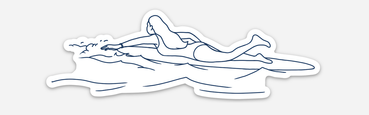 Paddling Girl Sticker