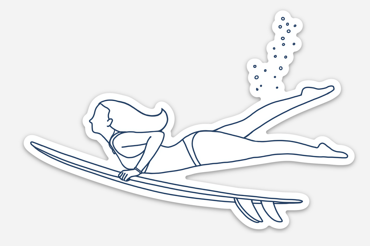 Duck Diving Girl Sticker