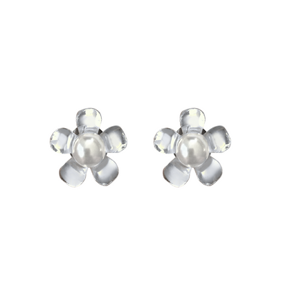 Pearl Flower Flatback Studs
