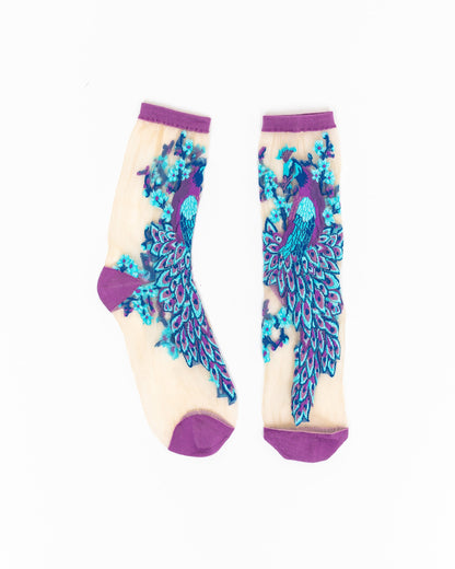 Animal Lovers Sheer Socks Bundle 1 🦊 🦚 🐴