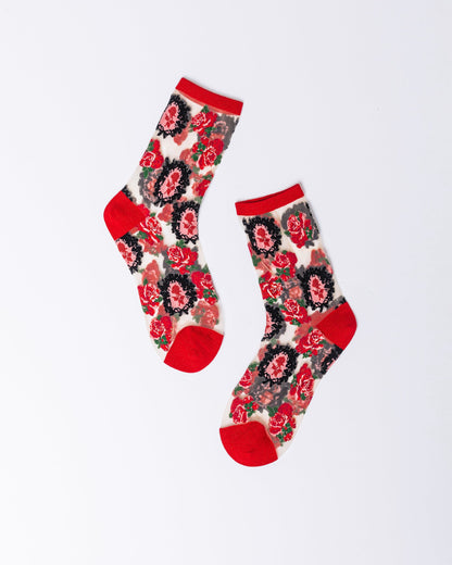 Fancy Floral Sheer Socks Bundle
