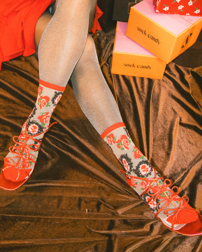 Fancy Floral Sheer Socks Bundle