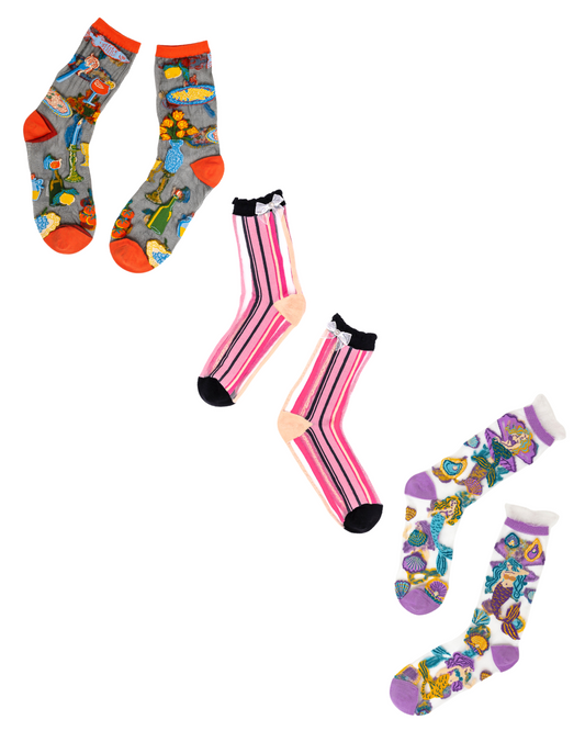 European Vacation Sheer Socks Bundle