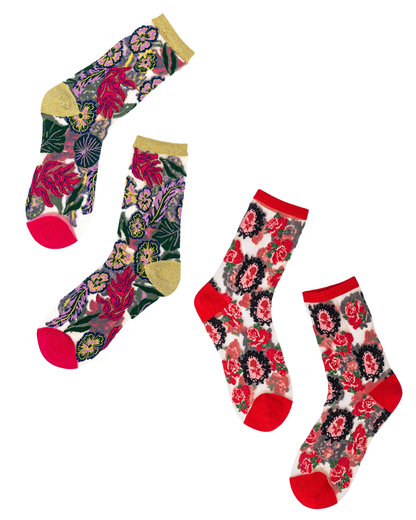 Fancy Floral Sheer Socks Bundle