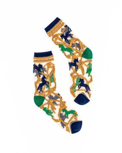Animal Lovers Sheer Socks Bundle 1 🦊 🦚 🐴