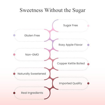Andy Anand Sugar-Free Rosy Apple Hard Candy, 25 pc – European Copper-Kettle Boiled, Aspartame-Free, Keto & Diabetic-Friendly Gift Box