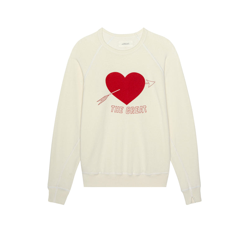 The Great. College Sweatshirt w/ Heart Graphic