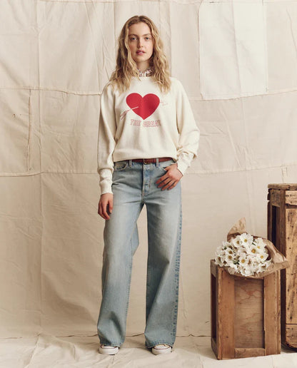 The Great. College Sweatshirt w/ Heart Graphic