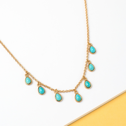 Rise & Shine Collar Necklace - Turquoise