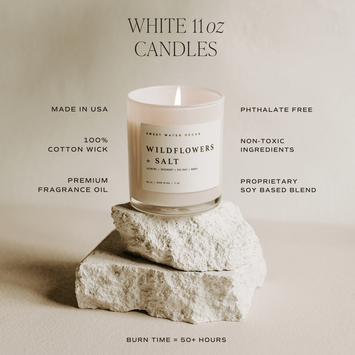 Hot Cocoa and Peppermint Soy Candle - White Jar - 11 oz