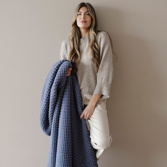 WAFFLE KNIT XL THROW BLANKETS
