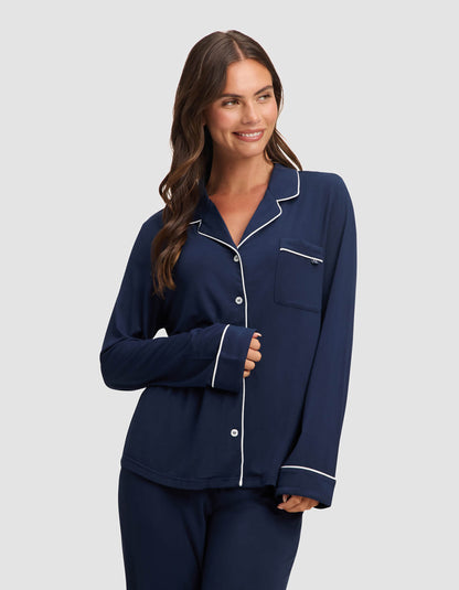 Women's Bamboo Stretch-Knit Long Sleeve Pajama Set