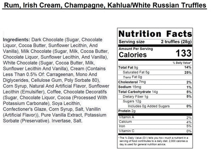 Andy Anand Champagne, Rum, Irish Cream & Kahlua Belgian Chocolate Truffles, 24 pc – Gift Boxed for Birthday, Christmas & Anniversary