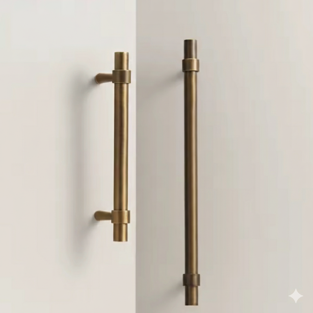 Antique Brass Cabinet Pulls - Modern Solid Brass  – Sleek & Durable Drawer Handles