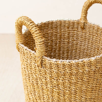 Mustard Tall Woven Basket Vase - Wicker Basket | LIKHÂ