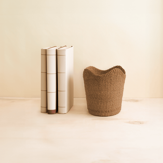Small Tan Scallop Basket - Modern Basket | LIKHÂ