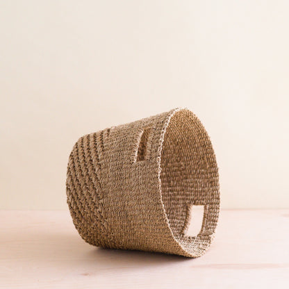 Tan + Natural Tapered Basket - Straw Basket | LIKHÂ