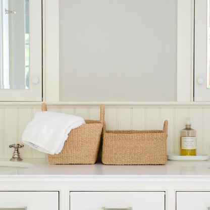 Tapered Square Tabletop Basket - Abaca Basket | LIKHÂ