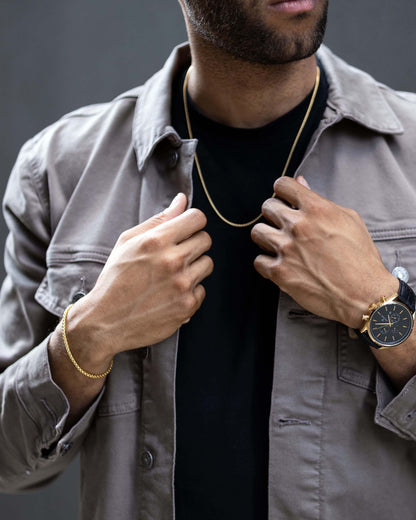 Box Chain Bracelet, 3MM - 14K Gold