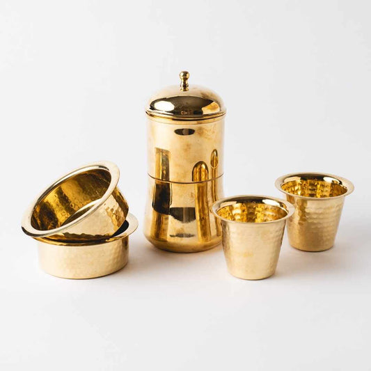 Brass Coffee Filter and Drinkware Bundle Kit